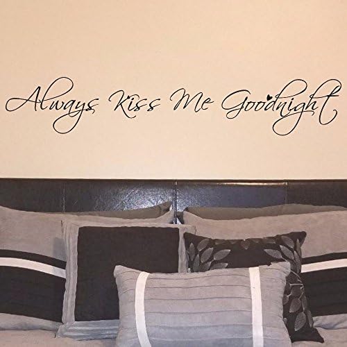 Maribeatty Always Kiss Me Goodnight Anniversary Decal Wedding Decor Bedroom Love Quote Wall Sticker