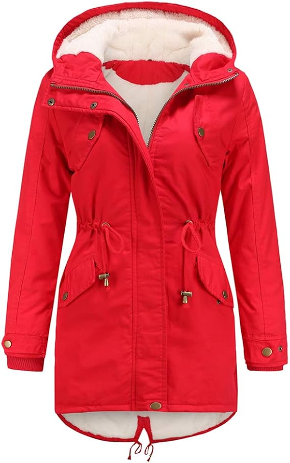 IceyZoey Dames Winter Warm Jassen Hooded Lange Mouw Jassen Faux Fur