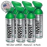 New and Larger, Boost Oxygen Natural Energy in a Can, New Large Size: 10 Liters over 200 One-Second Inhalations, 6 Pack