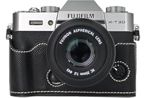 BMAOLLONGB X-T30 III Case, Handmade PU Leather Half Camera Case Bag Cover Bottom Opening Version for Fujifilm XT30 X-T30 III/