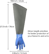 Haiou Long Rubber Gloves Elbow Length Heavy Duty Chemical Resistant view 2