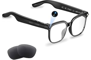 BAPICK AI Smart Glasses with Camera and Audio, 8MP HD Camera Glasses for Men Women,1080P Video Recording Sunglasses,Real Time Translation,Voice Assistant, Open-Ear Audio for Travel, Meetings & Vlogging