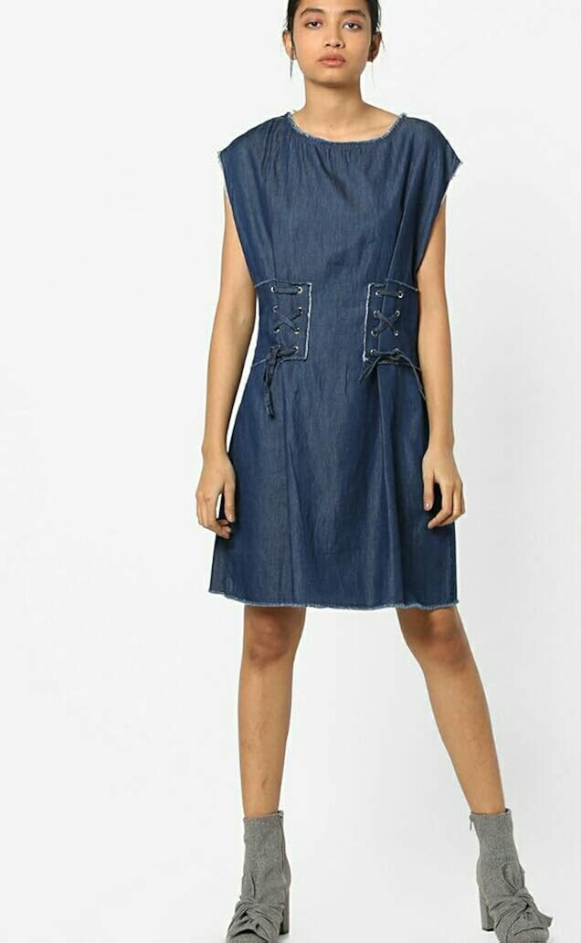 one piece dress in blue colour