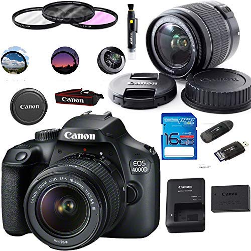 Canon EOS 4000D / T100 Digital Camera with EF-S 18-55MM F/3.5-5.6 III Lens + Basic Accessories Bundle - Thumbnail 2