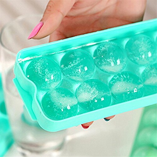 STORE-HOMER - Plastic Ice Tray 14 Grid 3D Round Ice Ball Maker Globe Form Frozen Mold Ice Cube Popsicle Maker Forma De Gelo Kitchen Moulds