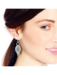 Sparkling Sticks Círculo Lámpara de araña Plata de ley 925. Dangle Earrings