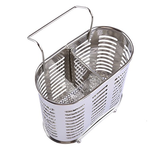 Utensil Caddy, GTKRTU Stainless Steel Utensil Drying Rack Basket Holder Cutlery Drainer Utensil