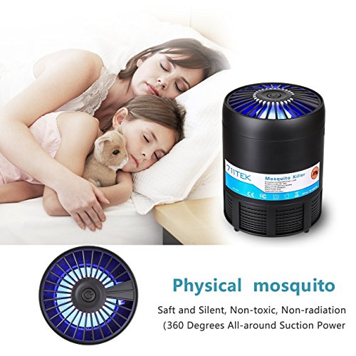 711TEK Moaquito Killer, USB Powered Non-toxic UV LED Insect Killer, Electronic Mosquito Trap Lamp, Bug Zapper with Eco-friendly for Indoor Use Black