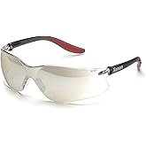 Elvex Delta Plus WELSG14GIO - Xenon Grey Lens Anti-Fog Safety Glasses, Black Frame, Mirror Polycarbonate Lens, Lightweight Design for Enhanced Vision and Eye Protection at Work