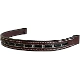Equitem Large Black Rectangular Crystal Bling Leather English Browband