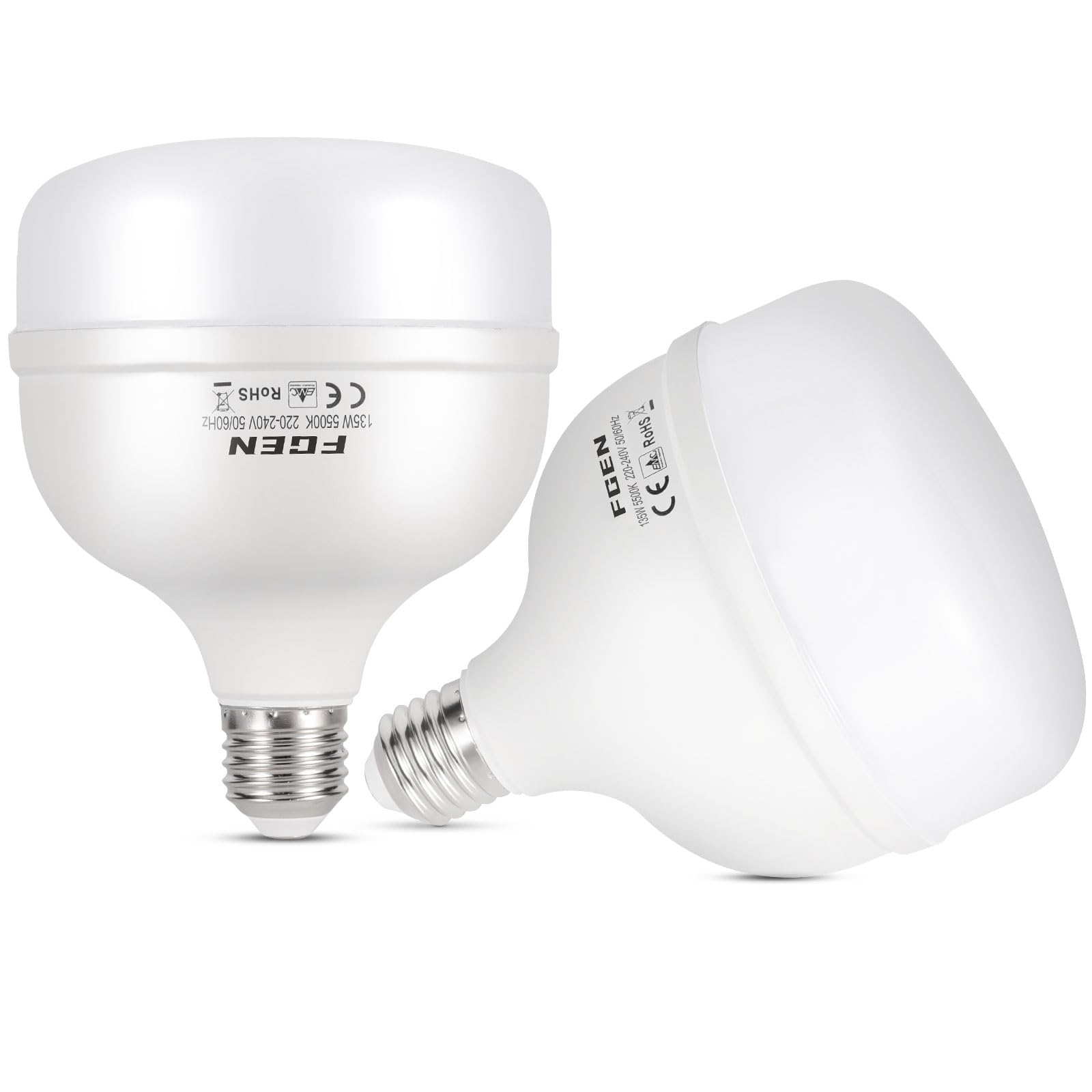 FGen 2X135W Photo Lamp 5500K Photo Light with E27 Plug, Studio Light Energy Saving 10000 Hours Lifetime Lighting for Product Photography Softbox, Photo Studio T40 Bulbs