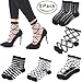Sheer Mesh Transparent Socks Women - Lace Ultrathin Fishnet See Through Ankle Sock Black 1