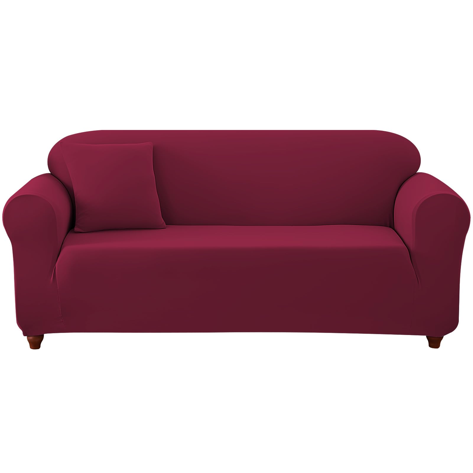 WOWTOY Sofa Covers High Stretch 1 2 3 4 Seater Sofa Slipcover Chair Loveseat Couch Cover for Dogs Pets Cats Stretch Elastic Sofa Cover for Living Room Furniture Protector (Burgundy, 3 Seater)