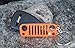 Alien Sunshade Jeep Wrangler JK JKU Grill Keychain, Made of Laser Cut Stainless Steel, Features Iconic D-Ring Connector (Krush Orange)