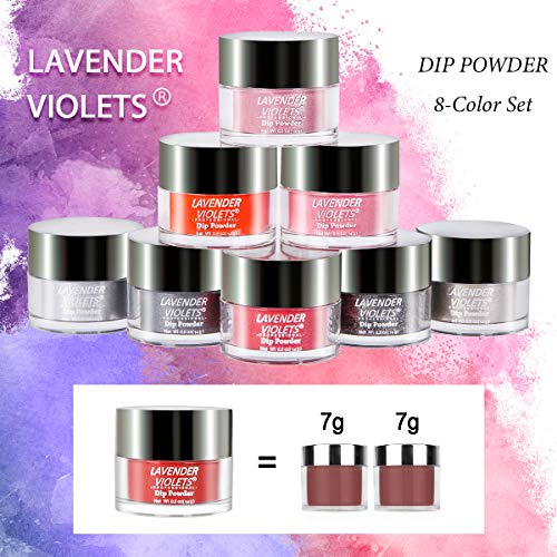 Lavender Violets Dip Powder 8Color Kit 0.5 oz/bot. Acrylic Nail