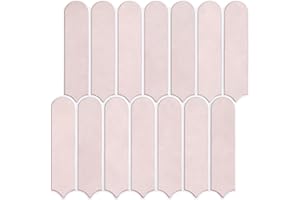 Commomy Matte Pink Peel and Stick Tile Backsplash - 10 Sheets of 11.8" x 11.8" - 3D Peel and Stick Wall Tile for Kitchen and Bathroom Matte PVC Wall Tiles Interior Renters,RV,Bedroom,Living Room