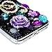 Mavis's Diary iPhone X Case, iPhone Xs Case, Clear Slim Fit Luxury 3D Handmade Bling Crystal Rhinestone Diamonds Music Note Lotus Fashion Design Full Body Protective Hard PC Plastic Cover