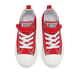 Fefoe Girls Red Shoes for Boys Running Canvas