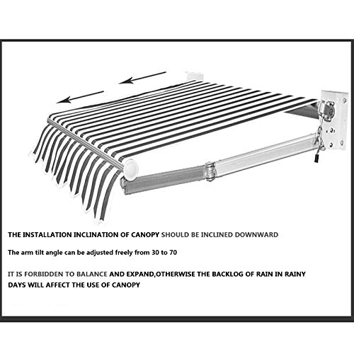 LWH Markise im Freien,Manuelle einziehbare Markise,150X150CM Windwiderstandsstufe 7-8 Wasserdicht/feuchtigkeitsbeständig… – Bild 5