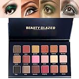 Beauty Glazed 18 Colors Rose Gold Textured Eyeshadow Palette Makeup Contour Metallic Eye Shadow Palette