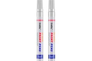 CRAIIBY White Paint Markers, 2 Pack Oil-Based Waterproof Quick Dry Permanent Paint Pen Set for Rocks Painting, Wood, Plastic, Canvas, Glass, Mugs, Metal, Tire, Stone, DIY Craft