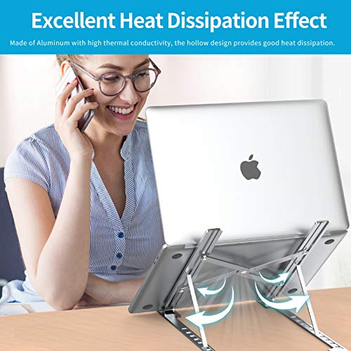 cshare Adjustable Laptop Stand for Desk, Portable Computer Stand for Laptop Riser Mount Compatible with MacBook Pro Mac Air Chromebook Dell HP 7-17 Inch Notebook Stands Holder