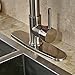 Senlesen Brushed Nickel Kitchen Sink Faucet Pull Out Down Sprayer Mixer Taps Wet Sink Bar Faucets with 10'' Hole Cover Plate