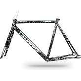 BSFHQS 49CM 52CM 55CM 58CM Fixed Gear Bike Frameset 700C Aluminum Alloy Bike Frame Racing Track Bike C Brake Frame 100/120mm Quick Release Frame(Gray,55cm)