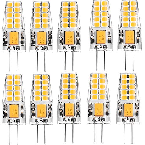 G4 led Light Bulbs AC/DC 12V Landscape LED Lights Non-dimmable 2W/20W T3 Halogen Equivalent Replacement 3000K Warm White Lamp Bulb Led(10 Packs)