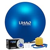 LIHAO 65CM Anti-burst Exercise Stability Ball with Foot Pump for Pilates Fitness & Workout