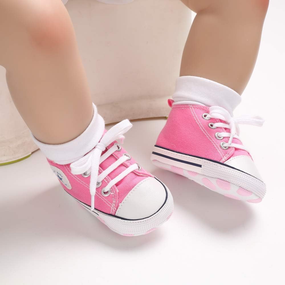  | Save Beautiful Baby Girls Boys Canvas Sneakers Soft Sole High-Top Ankle Infant First Walkers Crib Shoes | Sneakers