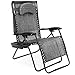 Best Choice Products Oversized Zero Gravity Reclining Lounge Patio Chairs w/Folding Canopy Shade and Cup Holder (Gray)