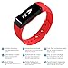 Dragon-Hub Fitness Tracker Smart Bracelet With Blood Pressure Heart Rate Monitor, Record Sport Step Distance On App for Android, IOS Waterproof Wristband (IP65Red)