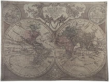 OYGROUP Retro Vintage Old World Map(Length 48xHeight 36 Inches) Linen Painting Wall Decor Bar Hotel Coffee Shop Office Home Living room Dining room Bedroom Decoration No Frame