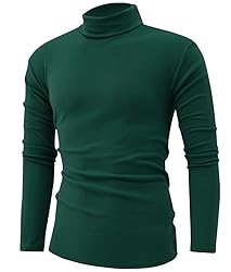 jonivey Mens Basic Turtleneck Long Sleeve