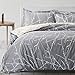 Bedsure 100% Cotton Kids Duvet Cover Sets Full Queen Size Grey Ivory Reversible Kids Duvet Cover (1 Duvet Cover)