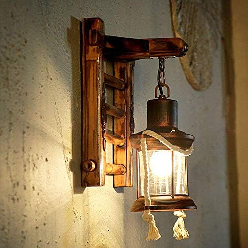 UKXLL Wall Mounted Hallway Rustic Restaurant Loft Patio applique Bamboo driveway applique
