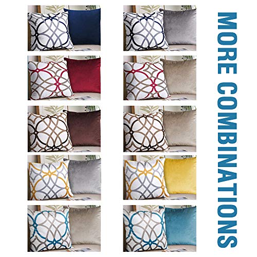 H.VERSAILTEX Original Velvet Cushion Covers 18x18 Mix and Match (Set of