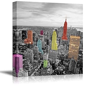 Black and White Building Poster Wall for Living...