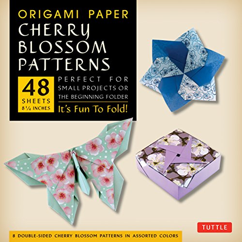 Origami Paper- Cherry Blossom Patterns Large 8 1/4 48 sh: Tuttle Origami Paper: High-Quality Origami Sheets Printed with 8 Different Patterns: Instructions for 5 Projects Included