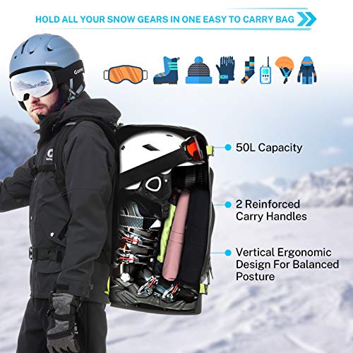 Gonex 50L Ski Boot Bag Backpack, Waterproof Snowboard Boot Backpack for