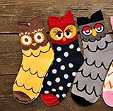 Deer Mum Lady Cute Owl Design Casual Socks