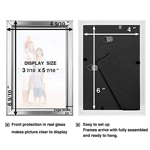 image for LaVie Home 4x6 Picture Frames (6 Pack, Silver) Simple Designed Photo F