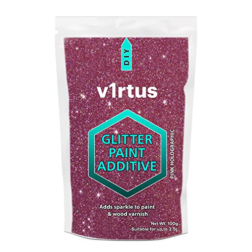 V1RTUS Pink Holographic Glitter Paint Crystal Additive 100g / 3.5oz for