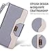 ProCase Galaxy S10 Wallet Case for Women, PU Leather Flip Folio Kickstand Case with Card Holder Wristlet Hand Strap, Folding Cover for S10 2019 -Grey