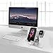ZVEproof Desktop Cell Phone Stand, Phone Dock Cradle Tablet Stand Holder, for Switch, iWatch, iPad, E-Reader, Mobile Phone, Android Smartphone, iPhone 12 Xs Max Charging (with 42mm Case), Silver