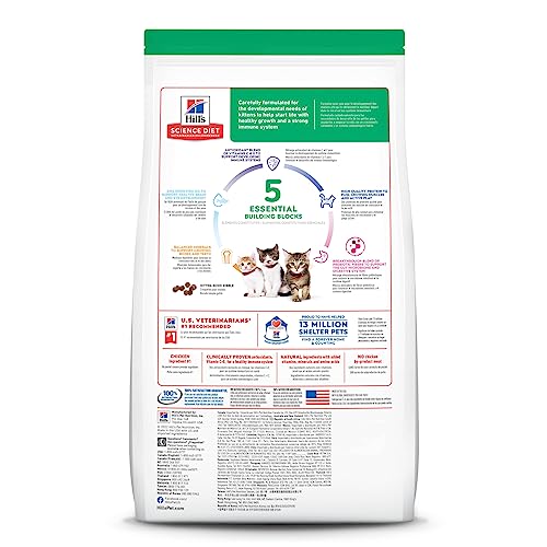 HILL’S SCIENCE DIET KITTEN, KITTEN PREMIUM NUTRITION, DRY CAT FOOD, CHICKEN RECIPE, 7 LB BAG
