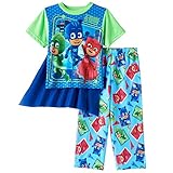 PJ Masks Boys Pajamas with Cape (4T, PJ Masks Blue/Green)