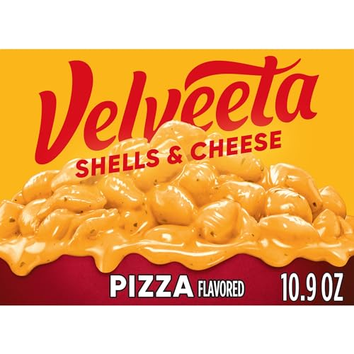 VELVEETA PIZZA FLAVORED SHELLS & CHEESE WITH SHELL PASTA, CHEESE SAUCE AND SEASONING, 10.9 OZ BOX