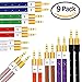 Honsky 3.2 Feet 3.5 mm Male to Male Audio Cable - Assorted Colors (9 Pack)
